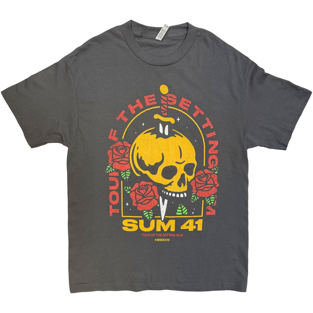 Sum 41 - Tour '24  Pt 2 Skull & Roses - Charcoal Grey t-shirt