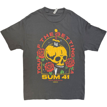 Sum 41 - Tour '24  Pt 2 Skull & Roses - Charcoal Grey t-shirt