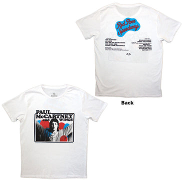 Paul McCartney - Photo Rose with Tracklist Backprint - White  t-shirt