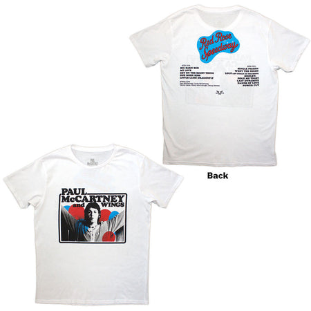 Paul McCartney - Photo Rose with Tracklist Backprint - White  t-shirt
