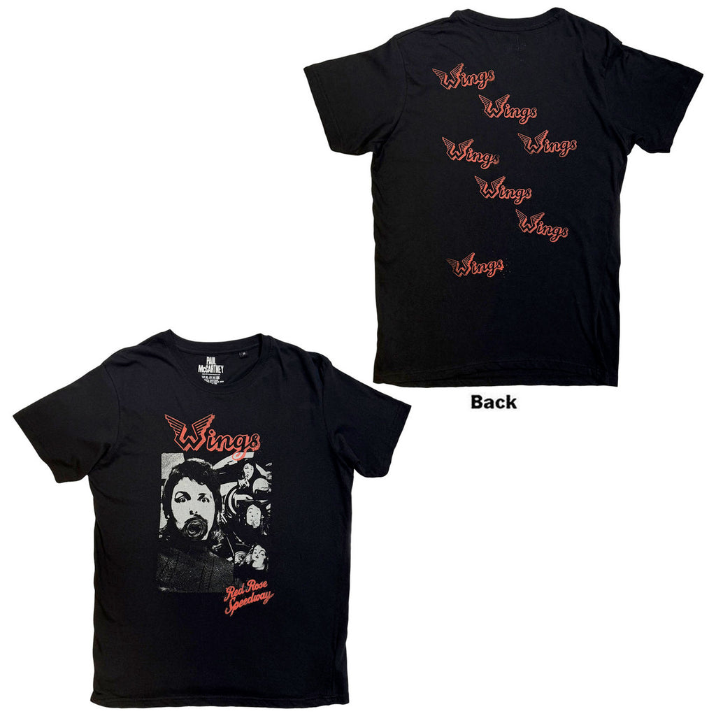 Paul McCartney - Wings Collage - Black  t-shirt