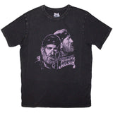 Willie Nelson - Purple Graphic - Stone Washed  Black T-shirt