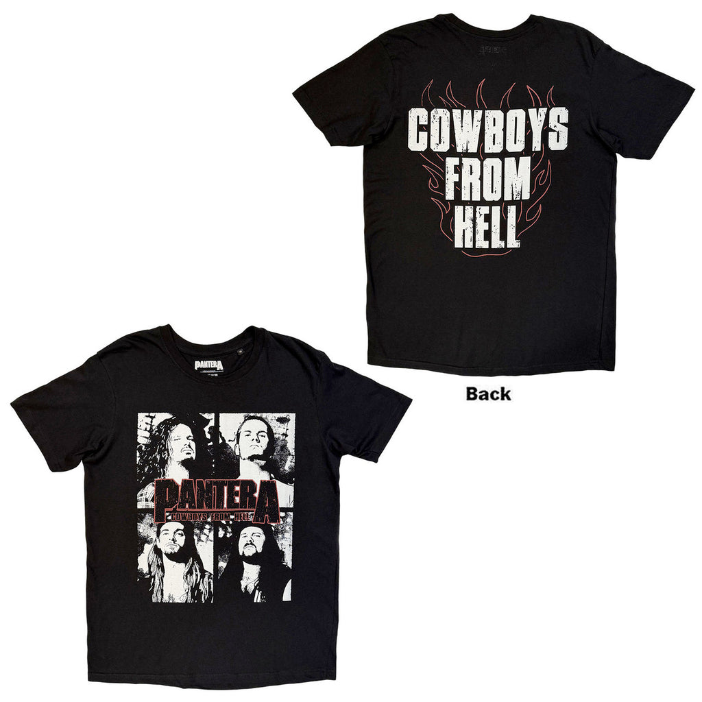 Pantera - Cowboys From Hell  Flames - Black  t-shirt