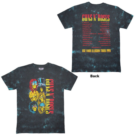 Guns N Roses - UYI Tour '91 - Black Dye Wash t-shirt
