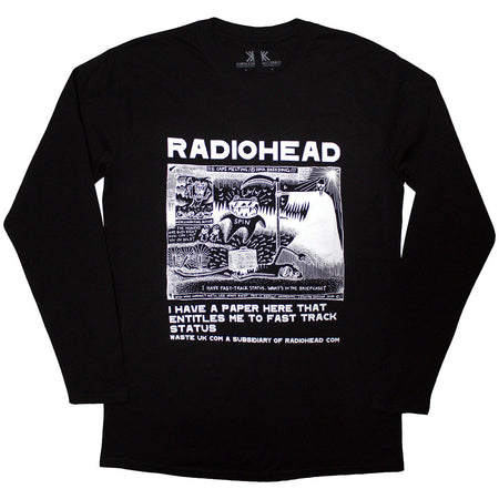 Radiohead - Ice Caps - Black Long Sleeve 100% Organic Cotton  t-shirt