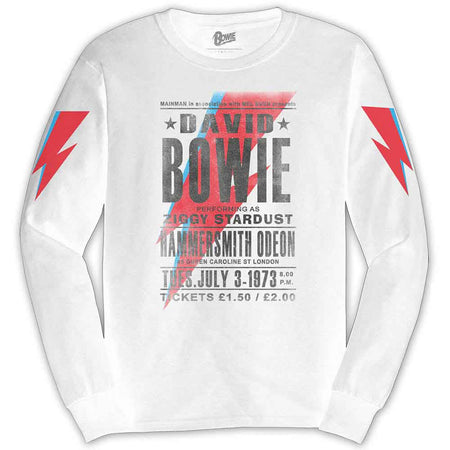 David Bowie - Hammersmith Odeon - White Long Sleeve t-shirt