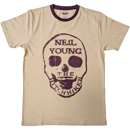 Neil Young - Hitchhiker - Natural Ringer  t-shirt