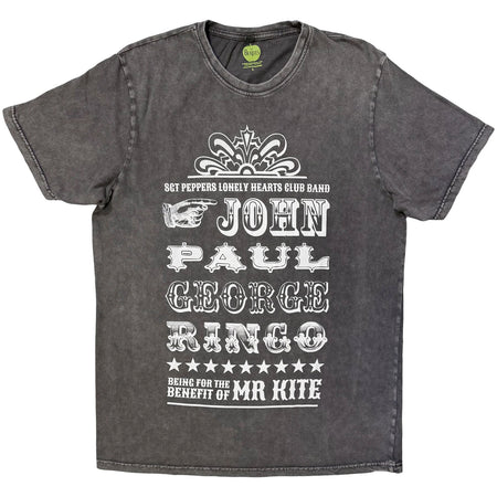 The Beatles - Mr Kite - Charcoal Grey Stone Wash  t-shirt
