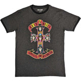 Guns N Roses - Appetite For Destruction - Charcoal Grey Ringer t-shirt