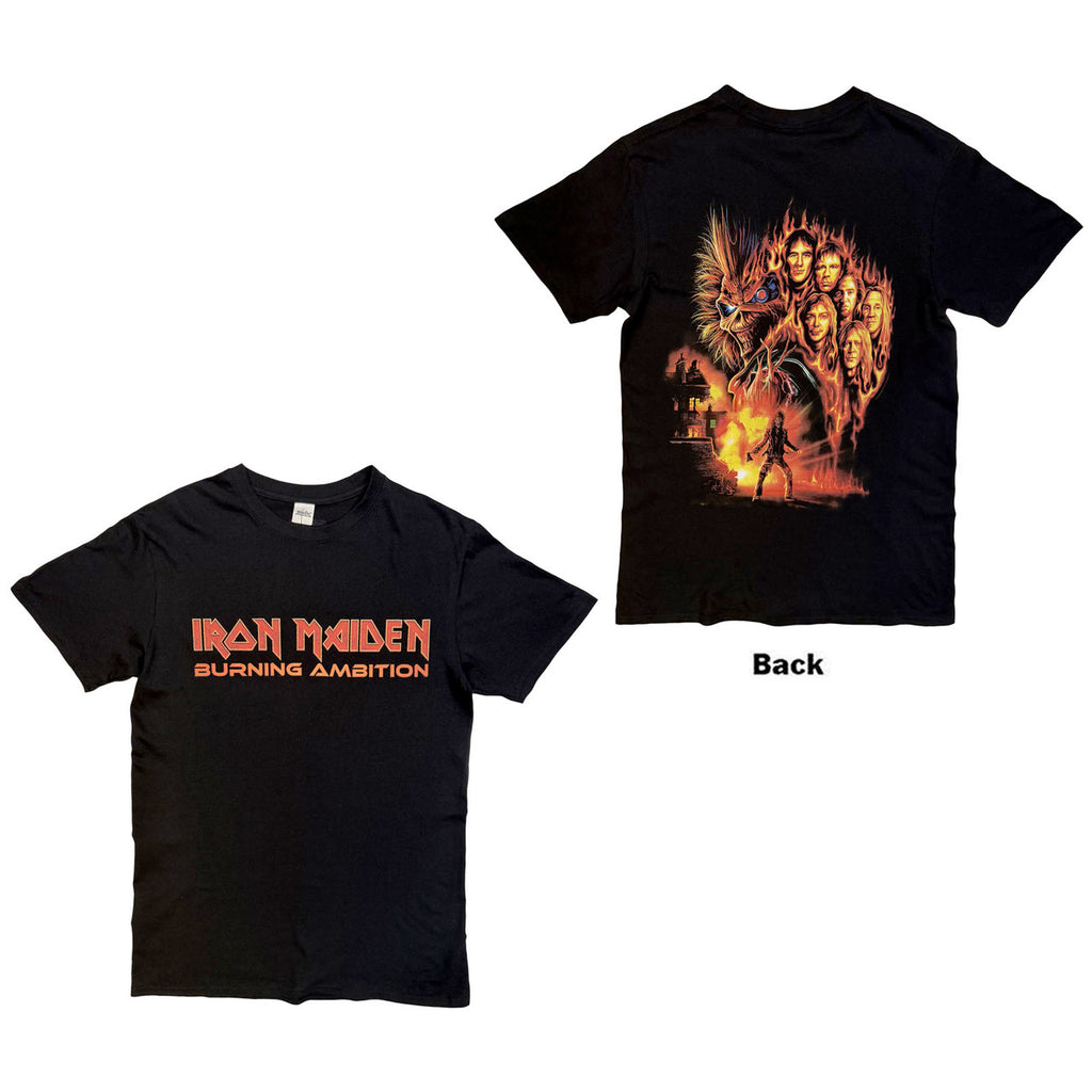 Iron Maiden - Burning Ambition Text logo - Black t-shirt