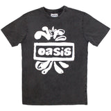 Oasis - Logo Splat - Charcoal Grey Stone Wash t-shirt