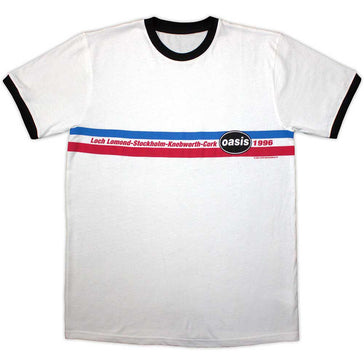 Oasis - 1996 Tour Horizontal Stripes Ringer-White t-shirt