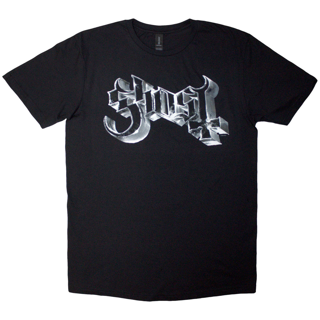 Ghost - Chrome Logo - Black  T-shirt