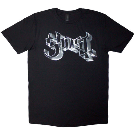 Ghost - Chrome Logo - Black  T-shirt