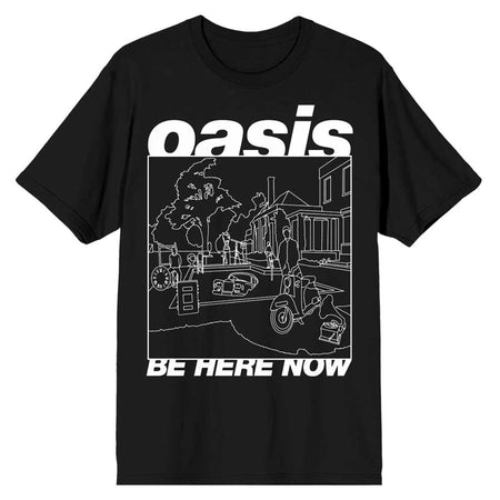 Oasis - Be Here Now Line Drawing - Black t-shirt