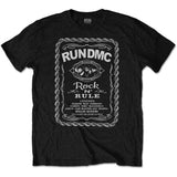 RUN DMC - Rock N' Rule Whiskey Label - Black t-shirt
