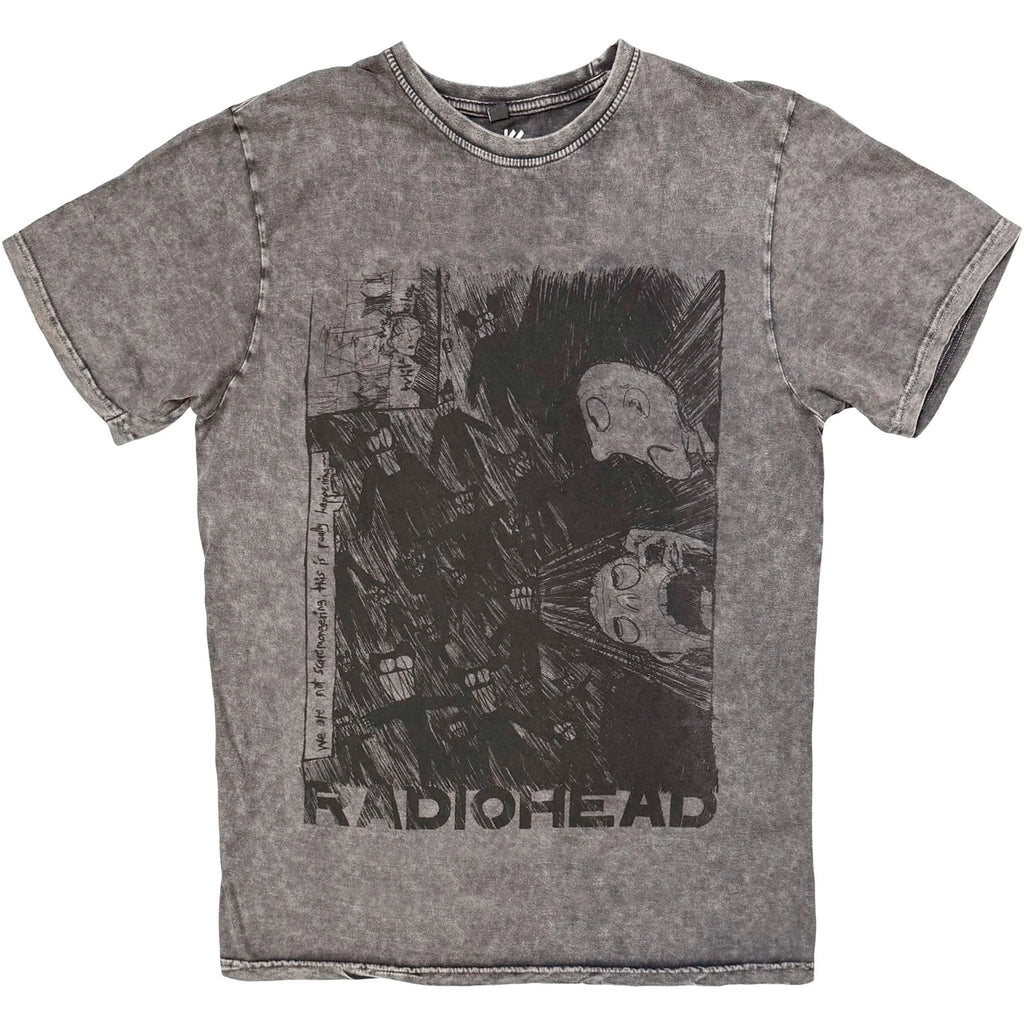 Radiohead - Scribble - Charcoal Grey Stone Wash  t-shirt