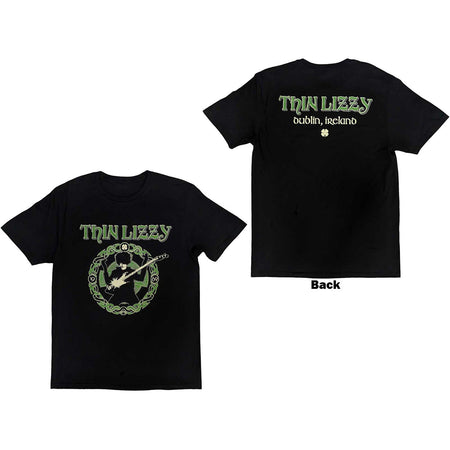 Thin Lizzy - Celtic Ring with backprint - Black T-shirt