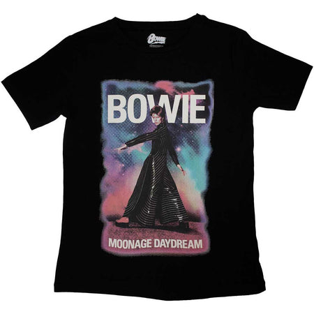 David Bowie - Moonage 11 Fade - Ladies Junior Black T-shirt