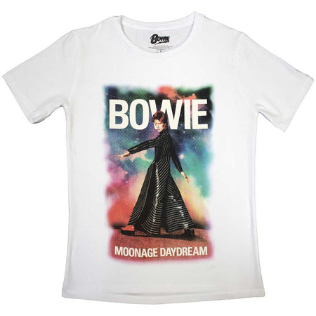 David Bowie - Moonage 11 Fade - Ladies Junior White T-shirt