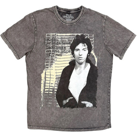 Bruce Springsteen - Darkness On The Edge Of Town- Charcoal Grey Stone Wash  t-shirt