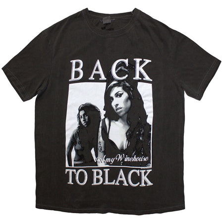 Amy Winehouse - Back To Black - Dye Wash Black  t-shirt