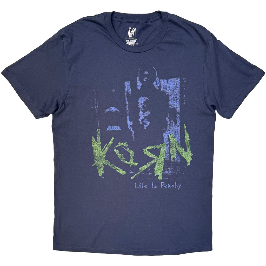 Korn - Life Is Peachy Green & Purple - Navy Blue t-shirt