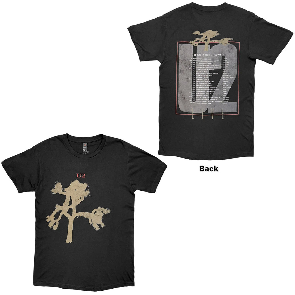 U2 - Joshua Tree European Tour  '87 - Black t-shirt