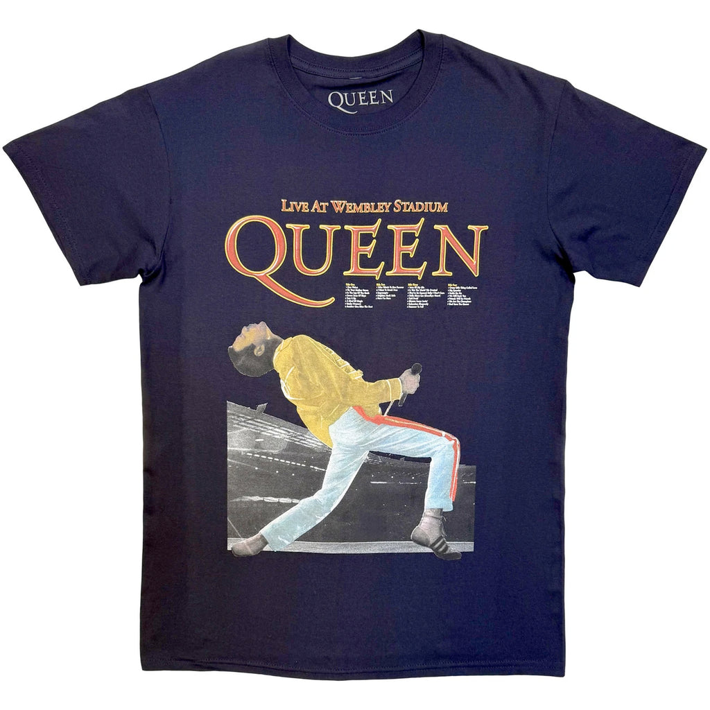 Queen - Wembley Stadium - Navy Blue t-shirt