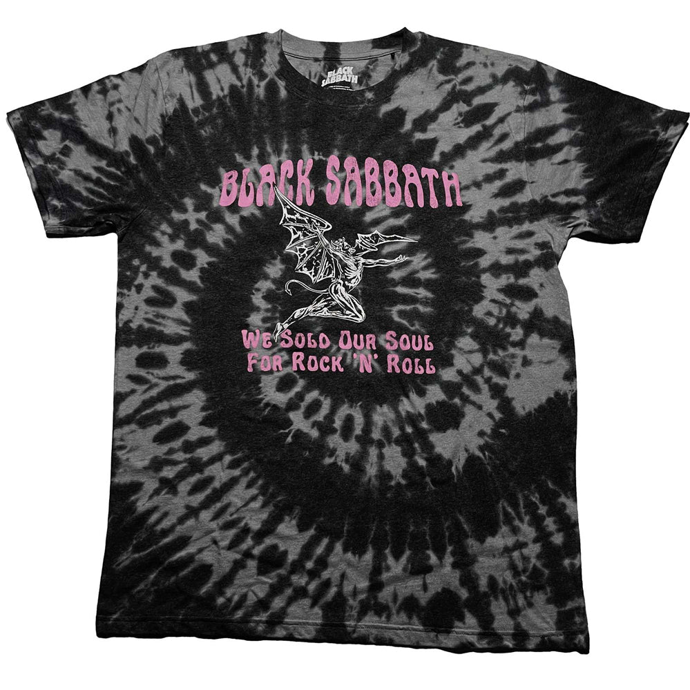 Black Sabbath. - We Sold Our Souls For Rock n Roll - Black Dye Wash t-shirt