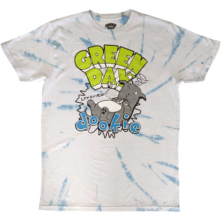 Green Day - Dookie Longview Dip Dye - White t-shirt