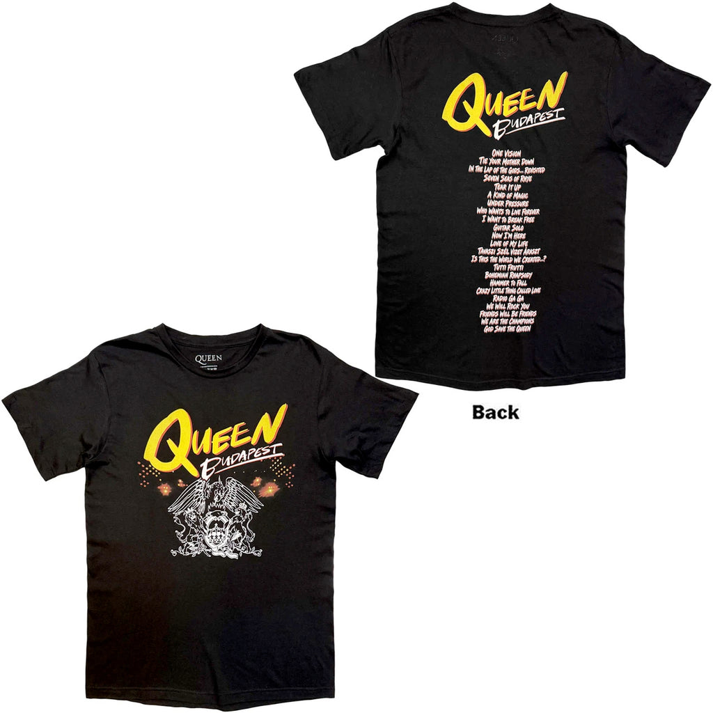 Queen - Budapest Setlist  - Black t-shirt