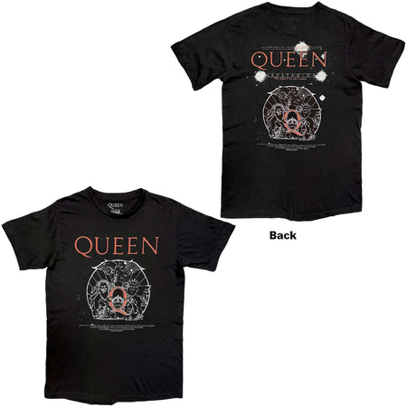 Queen - Budapest Iconic Poster Crest  - Black t-shirt
