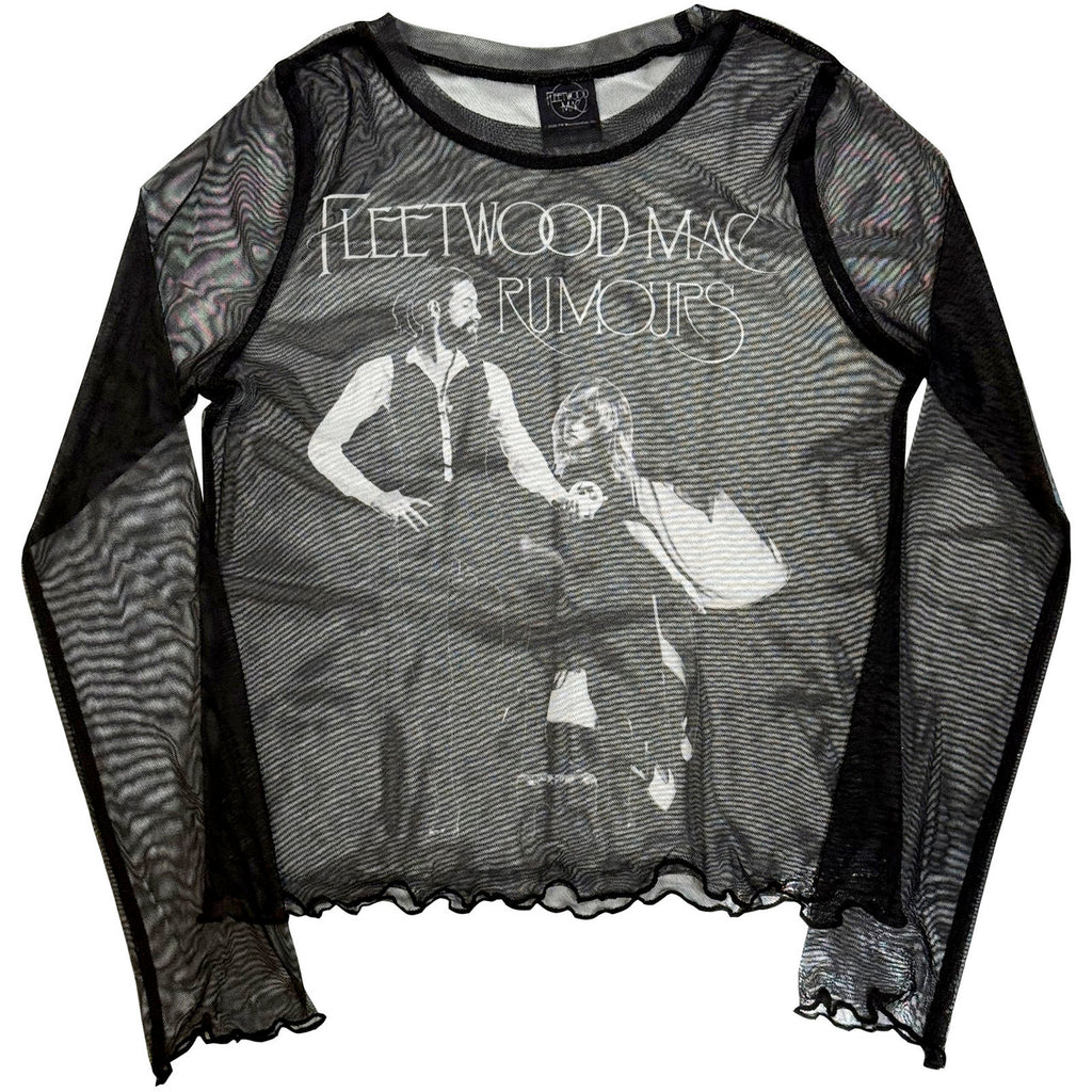 Fleetwood Mac - Rumours - Black Ladies Long Sleeve Mesh  Crop Top t-shirt