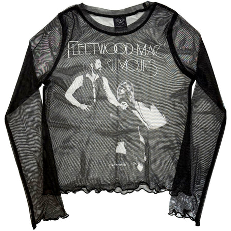 Fleetwood Mac - Rumours - Black Ladies Long Sleeve Mesh  Crop Top t-shirt