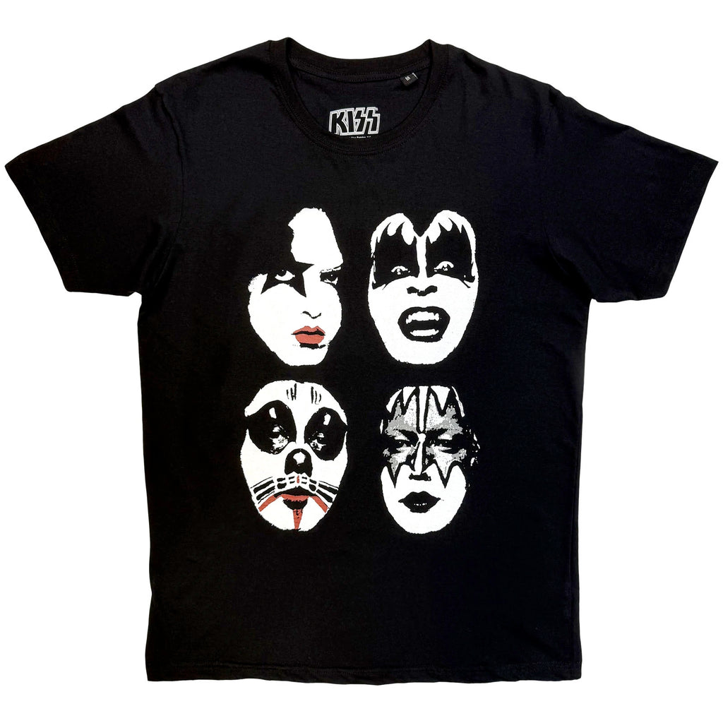 Kiss - Stacked Faces - Black  t-shirt