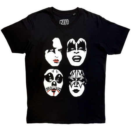 Kiss - Stacked Faces - Black  t-shirt