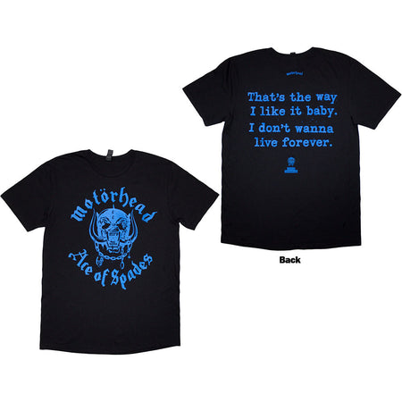 Motorhead - Ace Of Spades Lyric - Black  t-shirt