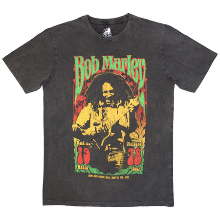 Bob Marley - 1978 - Charcoal Grey Stone Wash  t-shirt