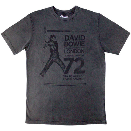 David Bowie - Rainbow Theatre - Charcoal Grey Stone Wash  t-shirt