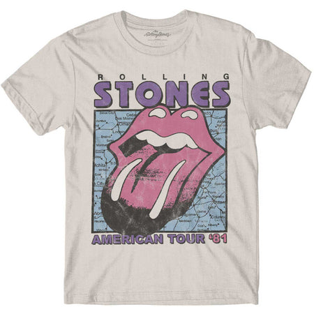 Rolling Stones - American Tour Map - Natural  t-shirt