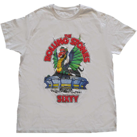 Rolling Stones - Sixty Stadium Dragon '62 Hi Build Logo -  White t-shirt