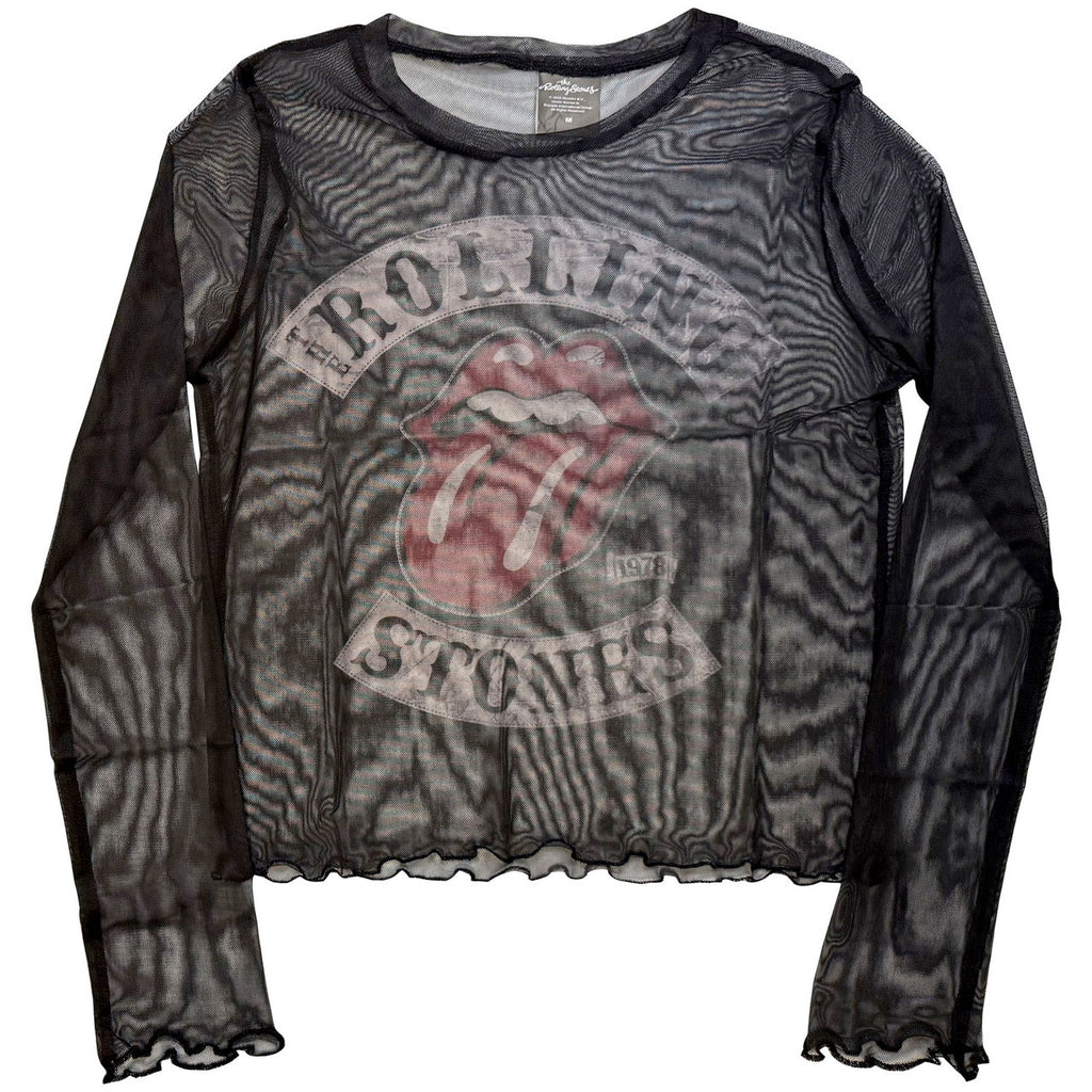 The Rolling Stones - Tour '78 - Ladies Long Sleeve Mesh  Crop Top t-shirt