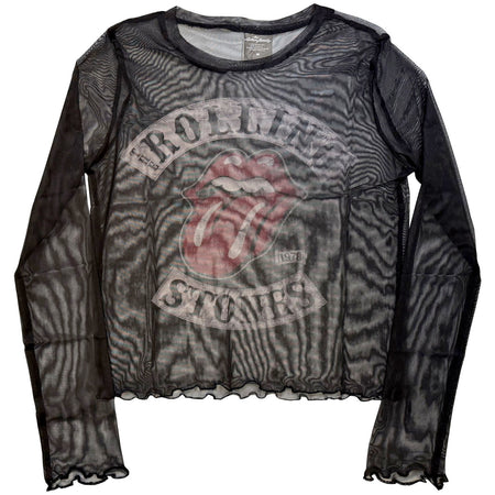 The Rolling Stones - Tour '78 - Ladies Long Sleeve Mesh  Crop Top t-shirt
