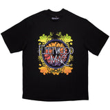 Fleetwood Mac - Circle Floral Logo - Black Oversized Boxy  t-shirt