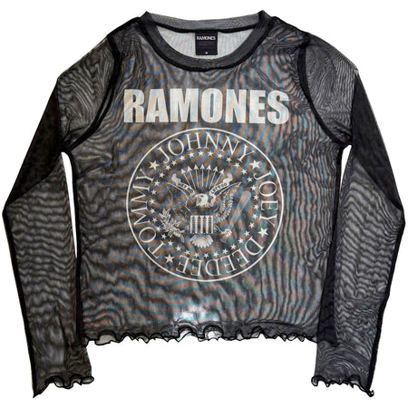 Ramones - Presidential Seal - Ladies Long Sleeve Mesh  Crop Top t-shirt