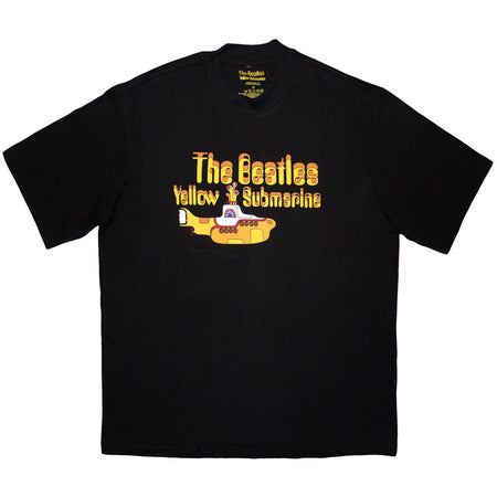 The Beatles - Logo & Sub - Black Oversized Boxy  t-shirt