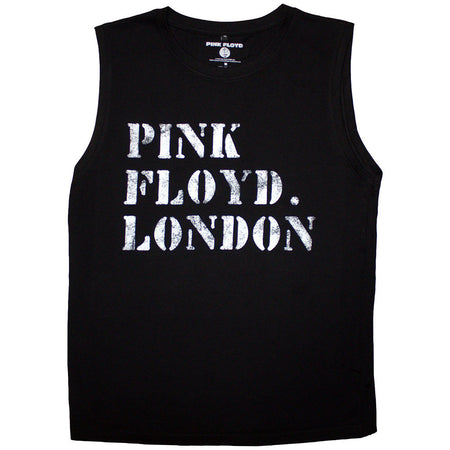 Pink Floyd - Stencil Logo -  Black Sleeveless Tank t-shirt