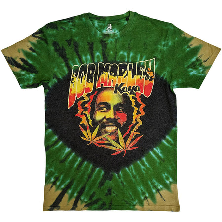 Bob Marley - Kaya Smoke - Green Dye Wash  t-shirt