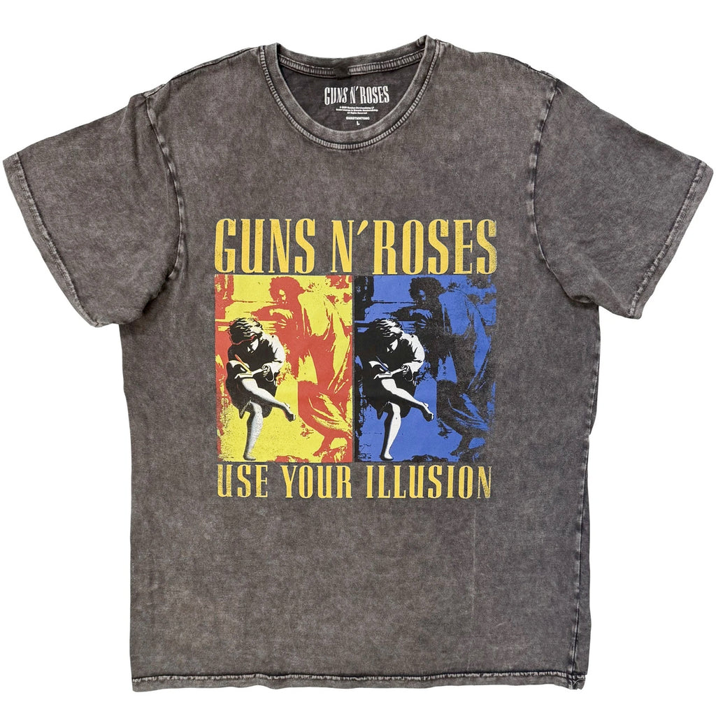 Guns N Roses - Use Your Illusion - Stone Wash Charcoal Grey t-shirt